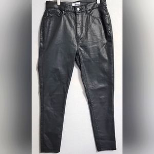 LOFT Curvy Skinny Jeans Women's 28/6‎ Black Coated Denim